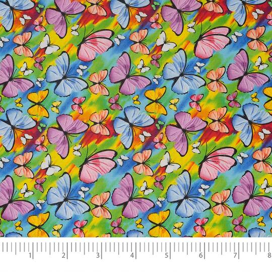 SINGER Rainbow Bright Butterflies Cotton Fabric